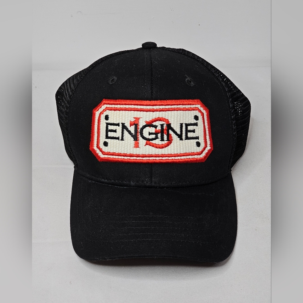 Firefighters Engine No 13 Snapback Hat Layover Design Black Mesh Cap Baseball